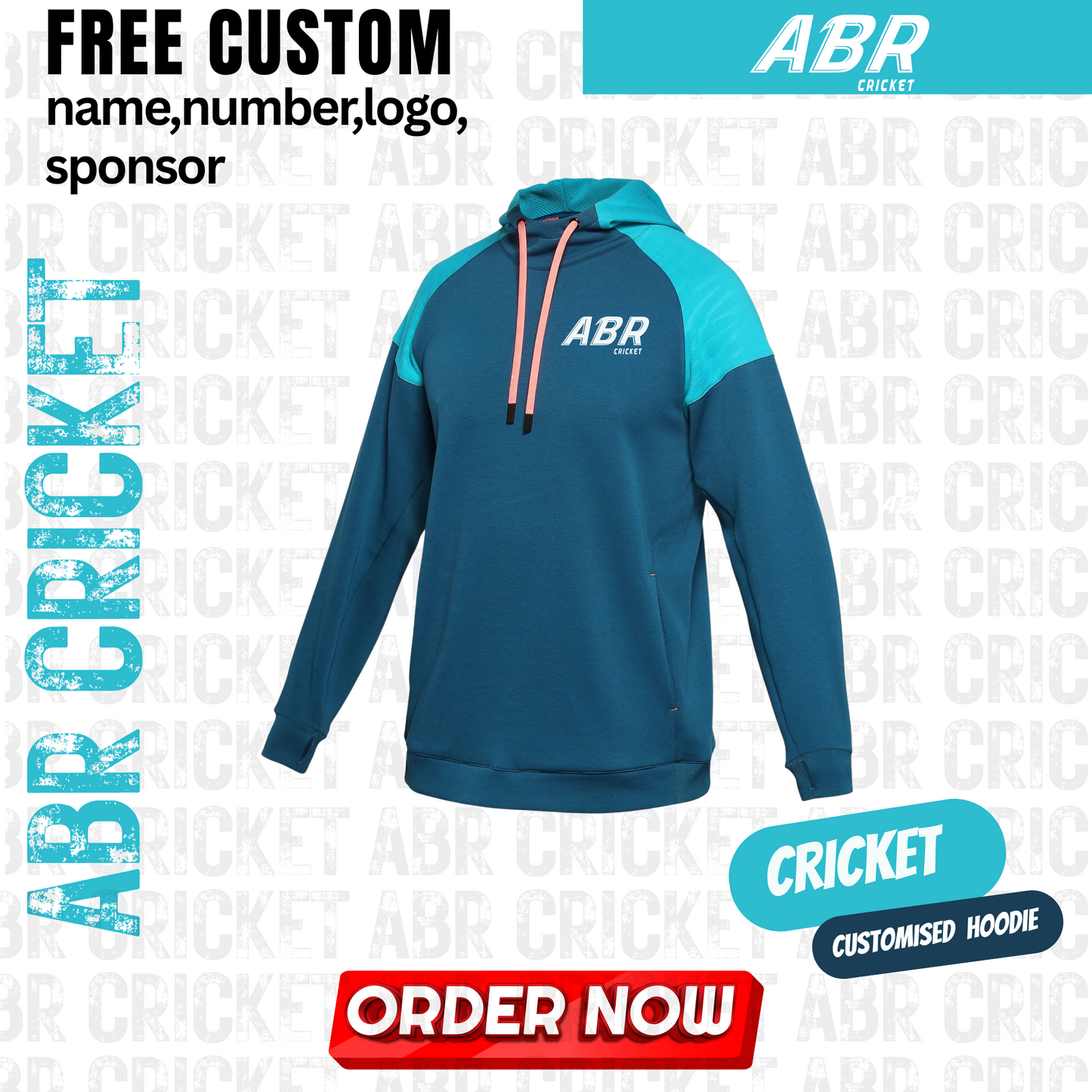 Custom Cricket Hoodie – Team/Club/League (Minimum 10 Pieces)