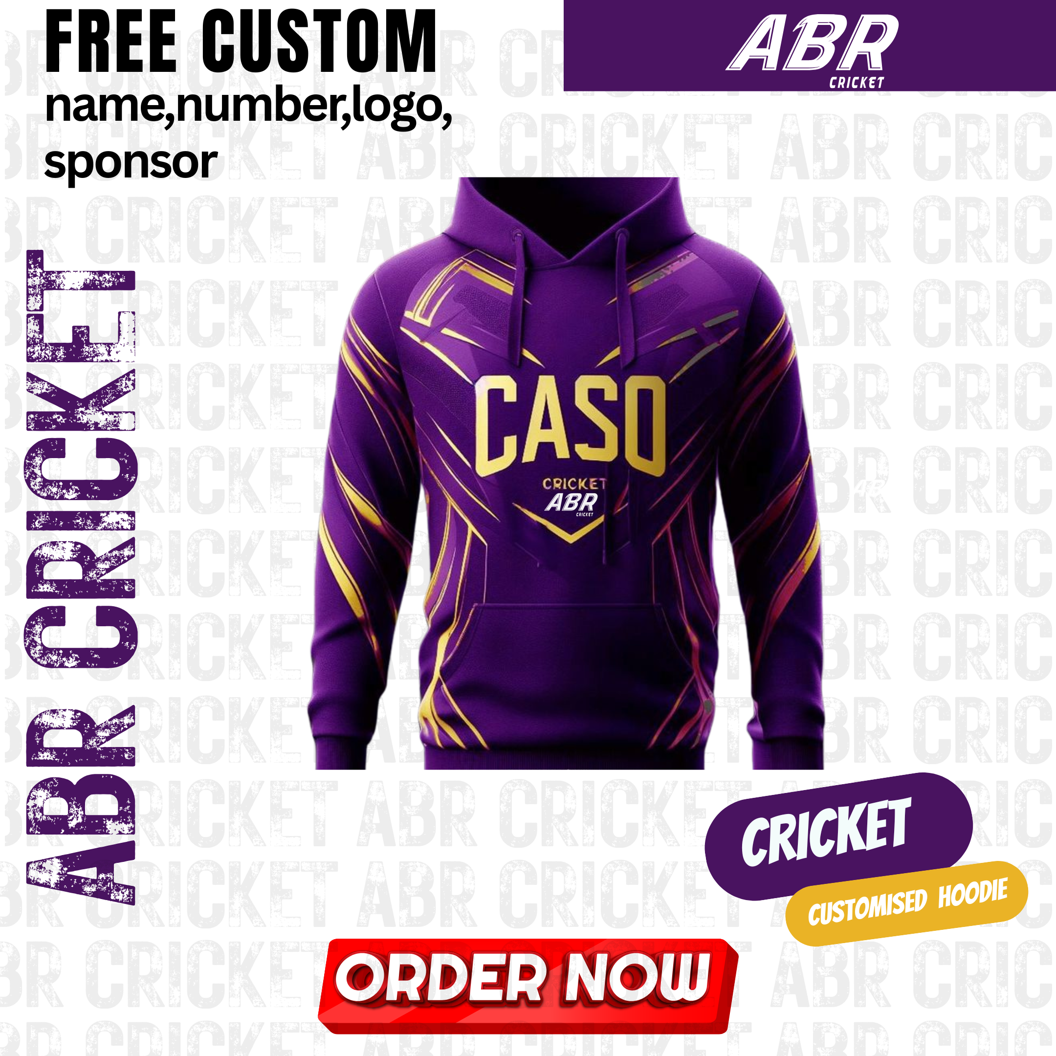 Custom Cricket Hoodie – Team/Club/League (Minimum 10 Pieces)