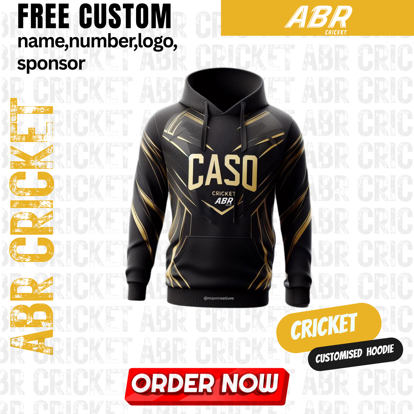 Custom Cricket Hoodie – Team/Club/League (Minimum 10 Pieces)